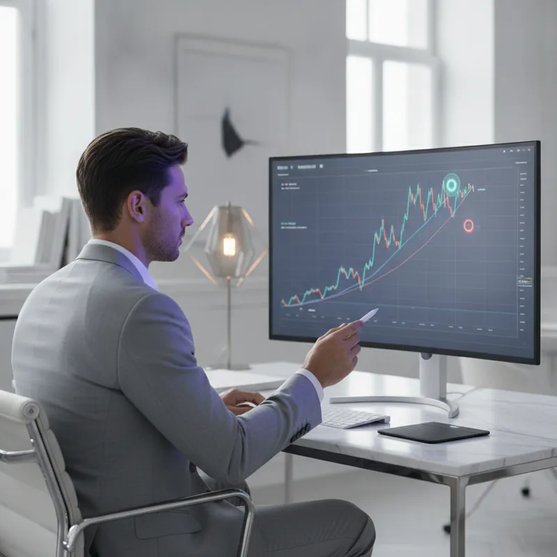Focused investor reviewing a portfolio strategy on screen
